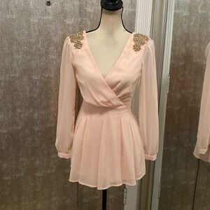 A’Gaci embellished peach color play suit, XS